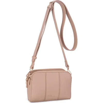 Mali + Lili Rose Faux Leather Crossbody Bag In Taupe