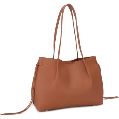 Mali + Lili Suzy Large Faux Leather Tote In Tan