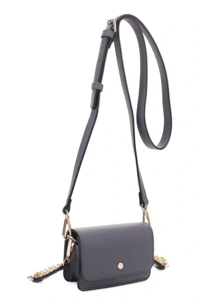 Mali + Lili Tanya Vegan Leather Crossbody Bag In Grey