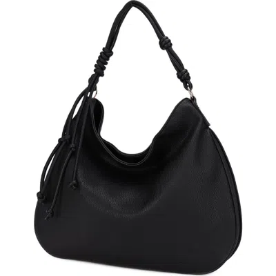 Mali + Lili Yasmin Vegan Leather Hobo Shoulder Bag In Black
