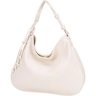 Mali + Lili Yasmin Vegan Leather Hobo Shoulder Bag In White