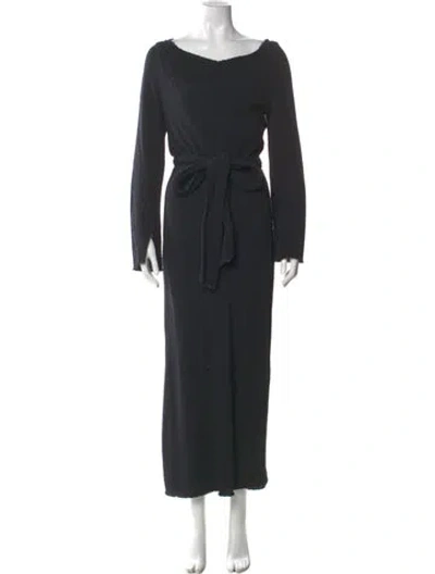 Pre-owned Malia Mills Bateau Neckline Long Dress In Black