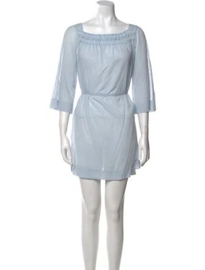 Pre-owned Malia Mills Bateau Neckline Mini Dress W/ Tags In Blue