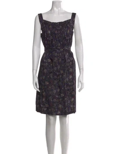 Pre-owned Malia Mills Floral Print Knee-length Dress In Multi