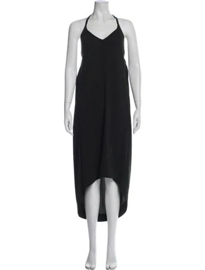 Pre-owned Malia Mills Halterneck Long Dress In Gray