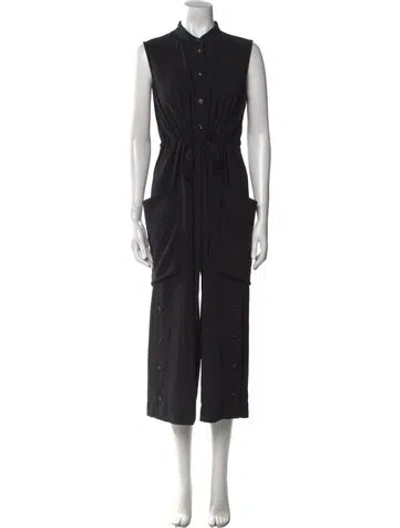 Pre-owned Malia Mills Mock Neck Jumpsuit In Black