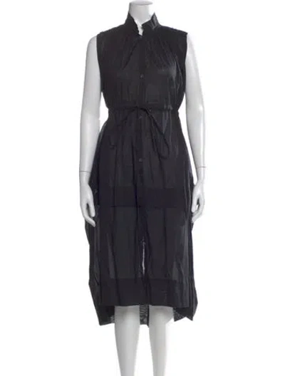 Pre-owned Malia Mills Mock Neck Long Dress In Blue