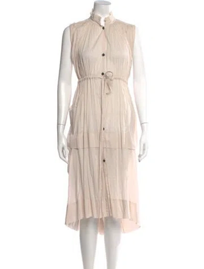 Pre-owned Malia Mills Mock Neck Long Dress In Neutral