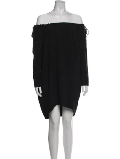 Pre-owned Malia Mills Off-the-shoulder Mini Dress In Black