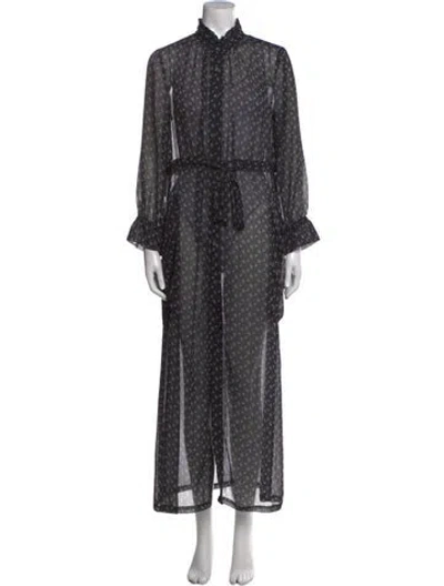 Pre-owned Malia Mills Patterned Long Dress In Gray