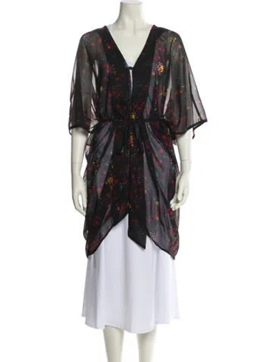 Pre-owned Malia Mills Printed Jacket In Black