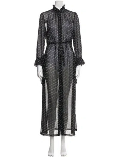 Pre-owned Malia Mills Printed Long Dress In Gray