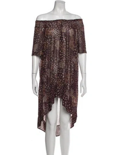 Pre-owned Malia Mills Printed Midi Length Dress In Multi