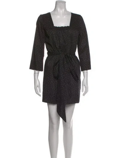 Pre-owned Malia Mills Printed Mini Dress In Black