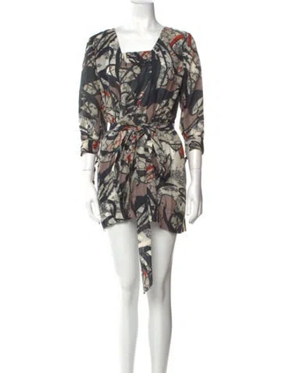 Pre-owned Malia Mills Printed Mini Dress In Blue