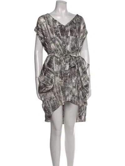 Pre-owned Malia Mills Silk Knee-length Dress In Multi