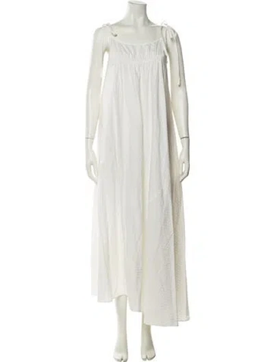 Pre-owned Malia Mills Square Neckline Long Dress In Neutral