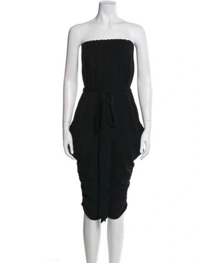 Pre-owned Malia Mills Strapless Romper In Black