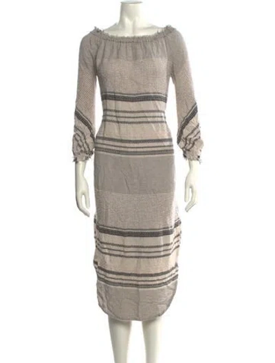Pre-owned Malia Mills Striped Mini Dress In Neutral