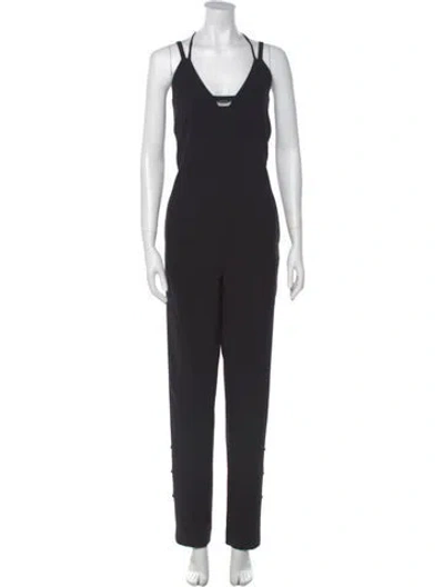 Pre-owned Malia Mills V-neck Jumpsuit In Black