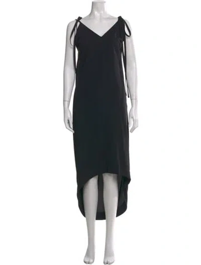 Pre-owned Malia Mills V-neck Long Dress In Black