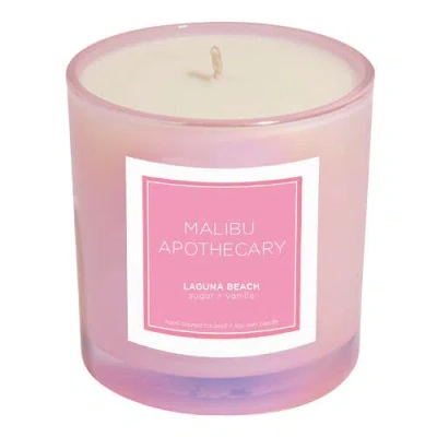 Malibu Apothecary Iridescent Pink Candle In Blue