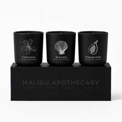 Malibu Apothecary Votive Discovery Set - Cap-d'ail | Formentera | Wailea In Black