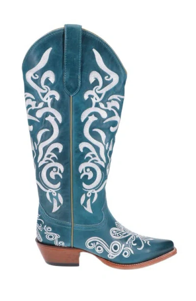 Malibu Beach Premium Western Leather Boots Calypso In Blue