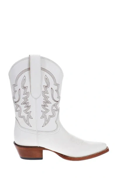 Malibu Beach Premium Western Leather Boots Michelle In White