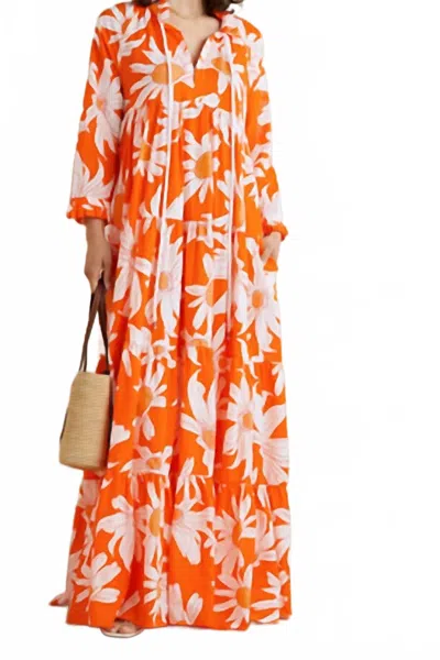 Malibu Bum Women's Floral Print Maxi Dress In Orange In Multi