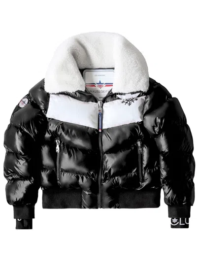 Malibu Ski Club Apres Slick Bomber Jacket In Black