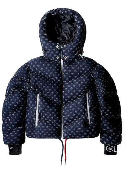 Malibu Ski Club Kids'  Ditzy Cropped Puffer Jacket In Blue