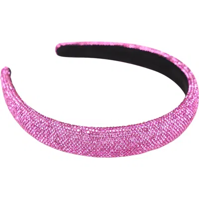 Malibu Sugar Kids'  1" Crystal Puff Headband In Pink