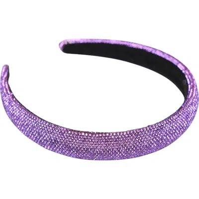 Malibu Sugar Kids'  1" Crystal Puff Headband In Purple