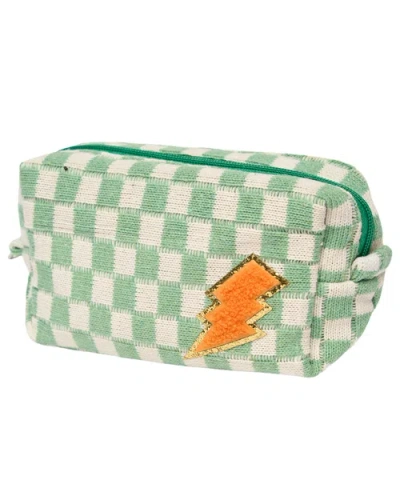 Malibu Sugar Kids'  Checkered Cosmetic Bag In Green