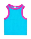 Malibu Sugar Contrast Trim Sleeveless Top In Blue