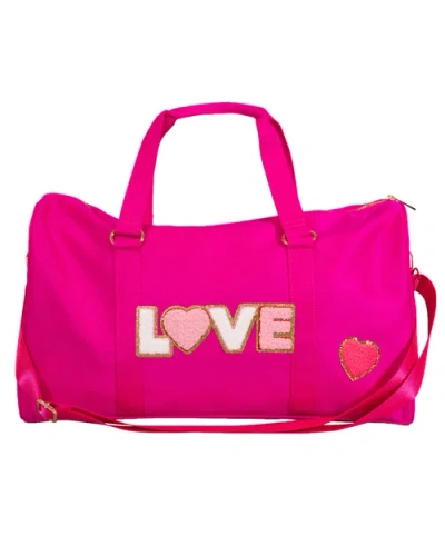 Malibu Sugar Kids'  Duffle Bag With Love Patch In Pink
