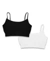 Malibu Sugar Bundle Of Two Bandeau Bra Cami 8-14 - Big Kid In Black And White