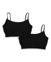 Malibu Sugar Bundle Of Two Bandeau Bra Cami 8-14 - Big Kid In Black-black