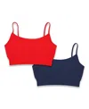 Malibu Sugar Bundle Of Two Bandeau Bra Cami 8-14 - Big Kid In Navy-red