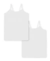 Malibu Sugar Girls' Bundle Of Two Solid Full Cami (7-10) - Big Kid In White-white