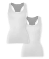 Malibu Sugar Bundle Of Two Teen Ribbed Racer Back Tank Top - Juniors 12-16 - Big Kid In White-white
