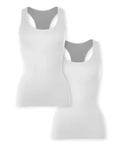 Malibu Sugar Bundle Of Two Teen Ribbed Racer Back Tank Top - Juniors 12-16 - Big Kid In White-white