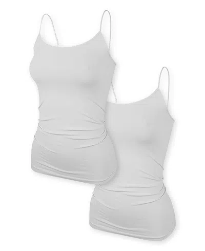 Malibu Sugar Teen Solid Full Cami (bundle Of Two - Big Kid In White-white