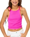 Malibu Sugar Girls' Contrast Trim Sleeveless Top - Big Kid In Multi