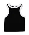 Malibu Sugar Girls' Contrast Trim Sleeveless Top (10-14) - Big Kid In Black