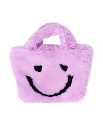 Malibu Sugar Girls' Fuzzy Smiley Face Purse - Little Kid, Big Kid In Pink