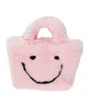 Malibu Sugar Girls' Fuzzy Smiley Face Purse - Little Kid, Big Kid In Pink