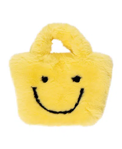 Malibu Sugar Girls' Fuzzy Smiley Face Purse - Little Kid, Big Kid In Yellow