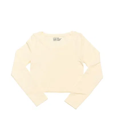 Malibu Sugar Girls' Goes With Everything Long Sleeve Seamless Top (8-14) - Big Kid In Winter White